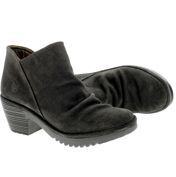 Fly London Wezo Women Ankle Suede Heels Boots shoes sz 39/8-8.5 - Picture 1 of 15